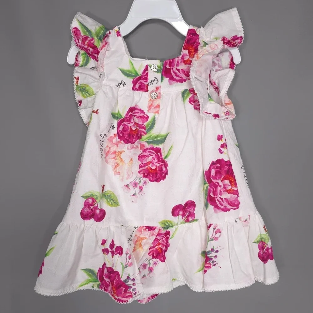 BAKER BY TED BAKER New Kids Baby Dress Set Floral 3Pc Outfit Headband‎ Panty 24M